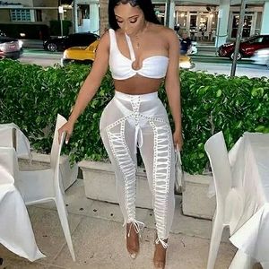 💋TWO-PIECE BANDAGE TOP/MESH PENCIL PANTS SET!!!